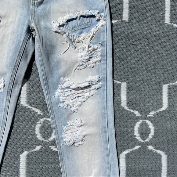 One Teaspoon Awesome Baggies Low Waist Relaxed Tapered Distressed Jeans - Picture 6 of 16